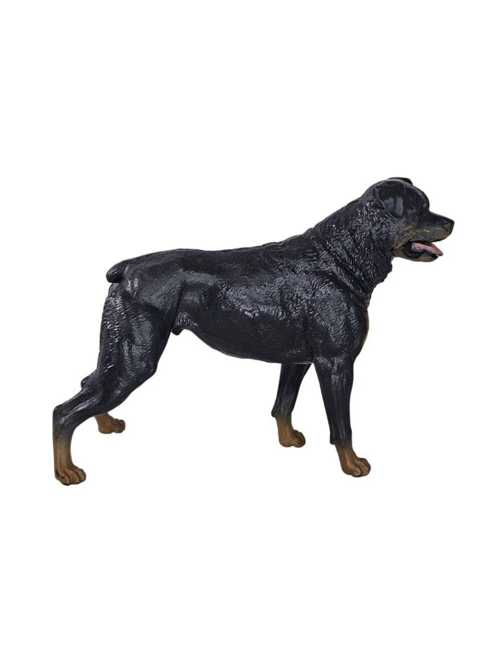 Rottweiler Dog Figurine Black & Brown Realistic Toy Statue 3.5” Collectible